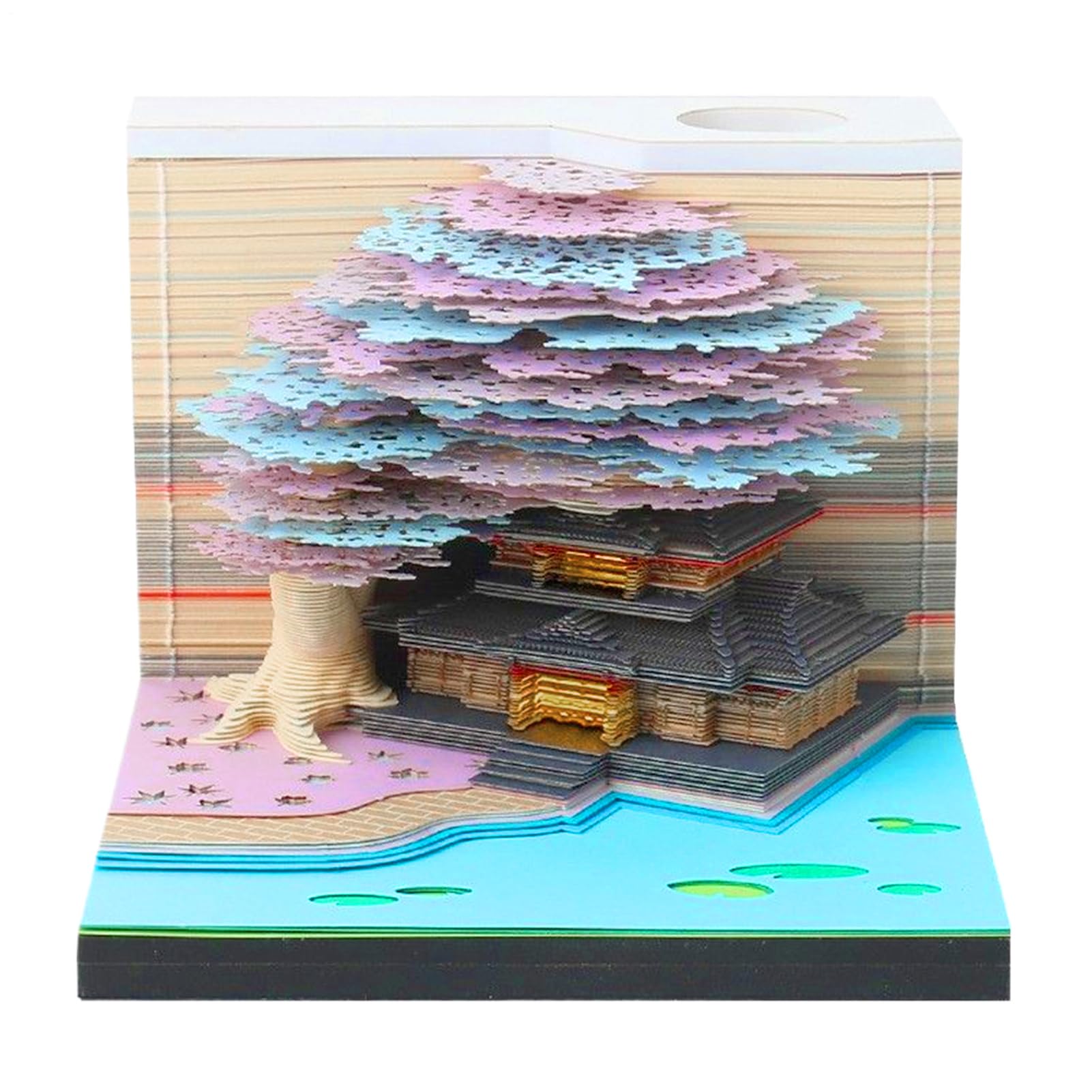 Generico 3D-Kalender, Papierskulptur-Kalender, künstlerisches Notizbuch im Baum-Design, mit Notizblock, für Klassenzimmer, Urlaub, Umzug, Fitnessstudio, Lehrer, Zuhause