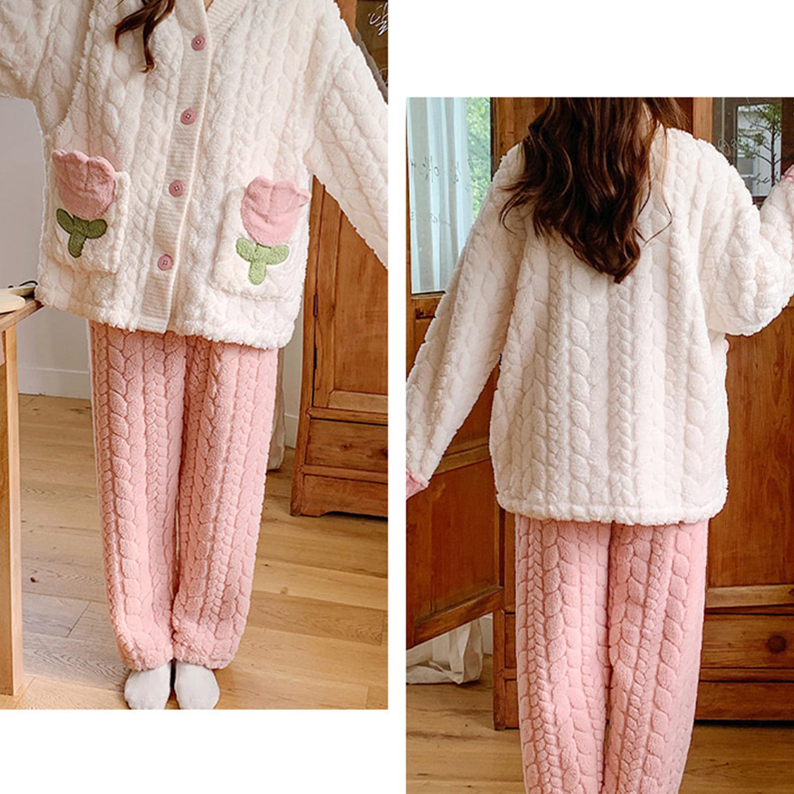 Pijamas de poliéster con cintura elástica para piel sensible y comodidad durante el período de maternidad, pijamas de embarazo