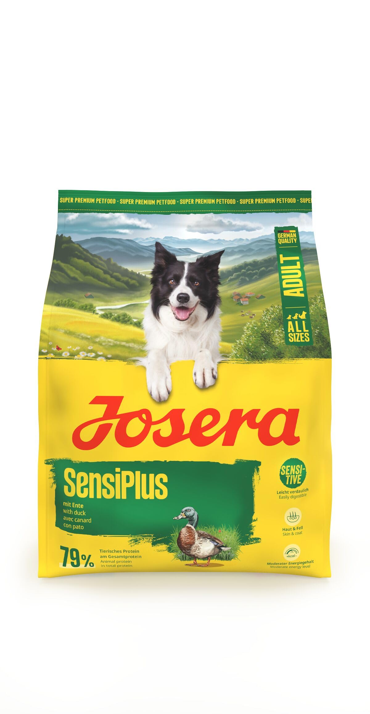 Josera Adult SensiPlus complete dog food | Highly digestible | Moderate energy | Sensitive digestion Skin & Coat | Gluten-free | 0.9kg