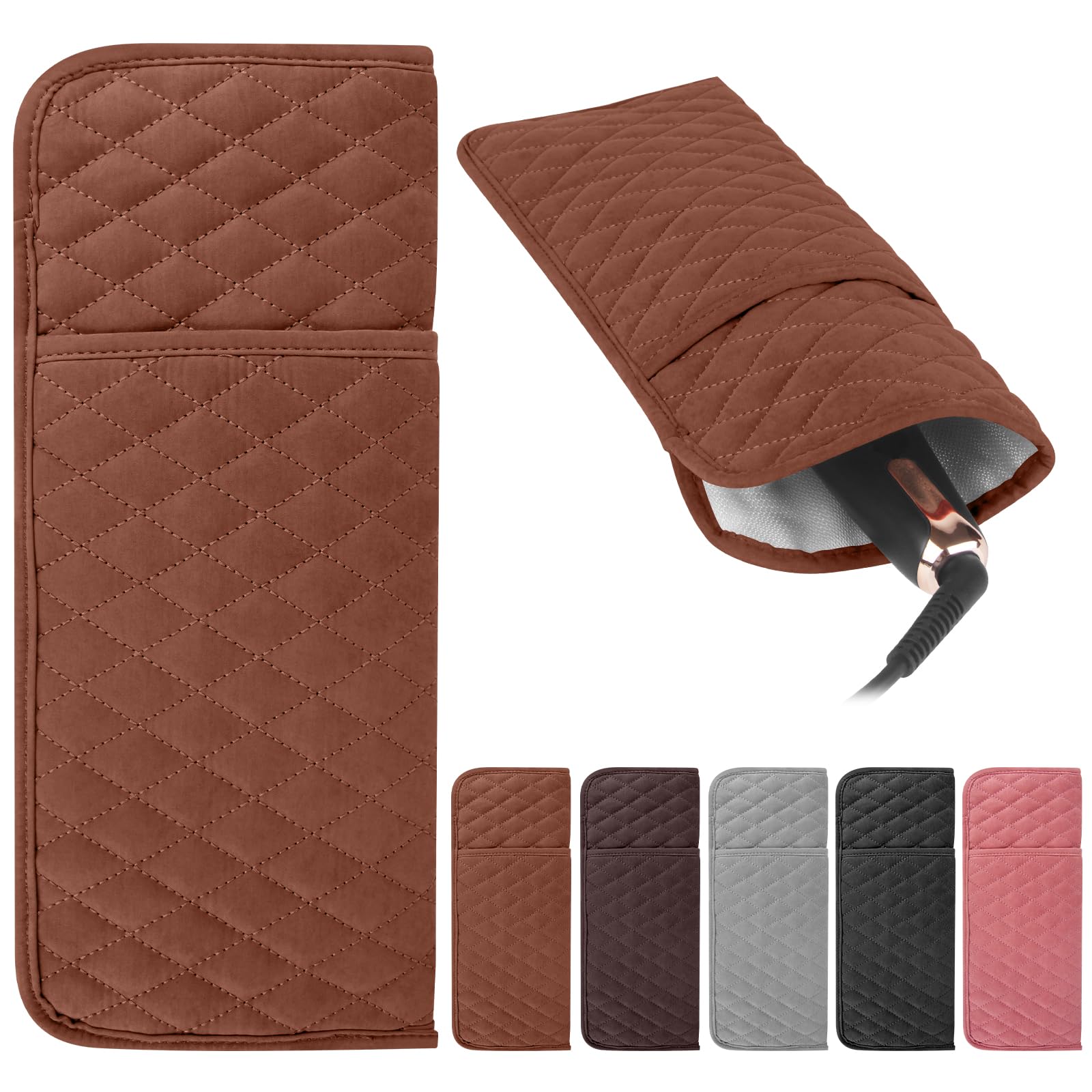 WRORUNER Heat Resistant Hair Tools Organizer Bag Portable Travel Storage Cover Pouch for Hair Straighteners, Curling Irons, Flat Irons and Hot Styling