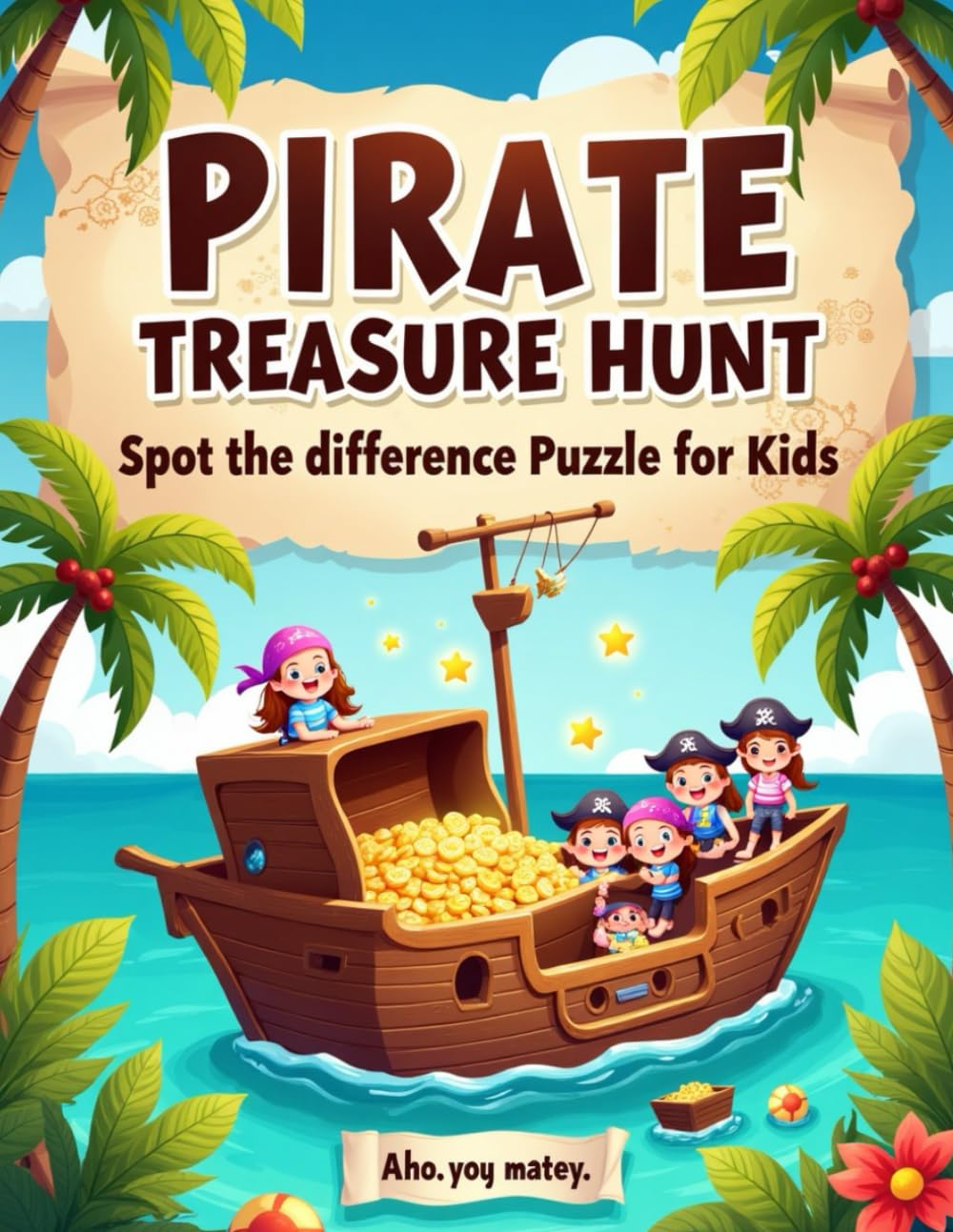 Pirate Treasure Hunt Spot The Difference Puzzle for Kids