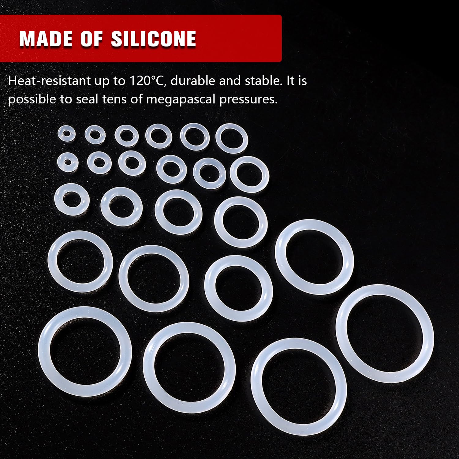 YIXISI 610 PCS 24 Sizes White O-Rings Assortment Kit, Silicone Metric O-Rings, with Pick and Hook - Image 4