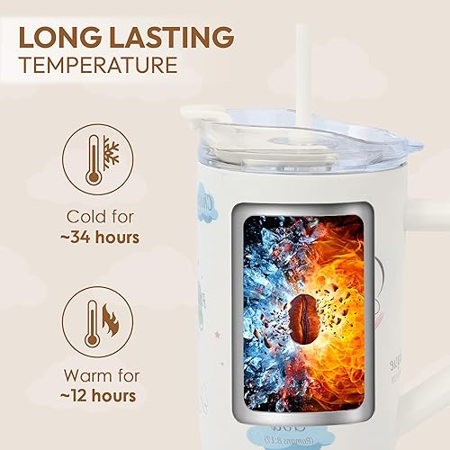 Miniatura 5 de Tamarac Regalos cristianos para mujeres, vaso de inspiración de 40 onzas con asa y tapa con pajilla, taza de café de viaje de acero inoxidable con