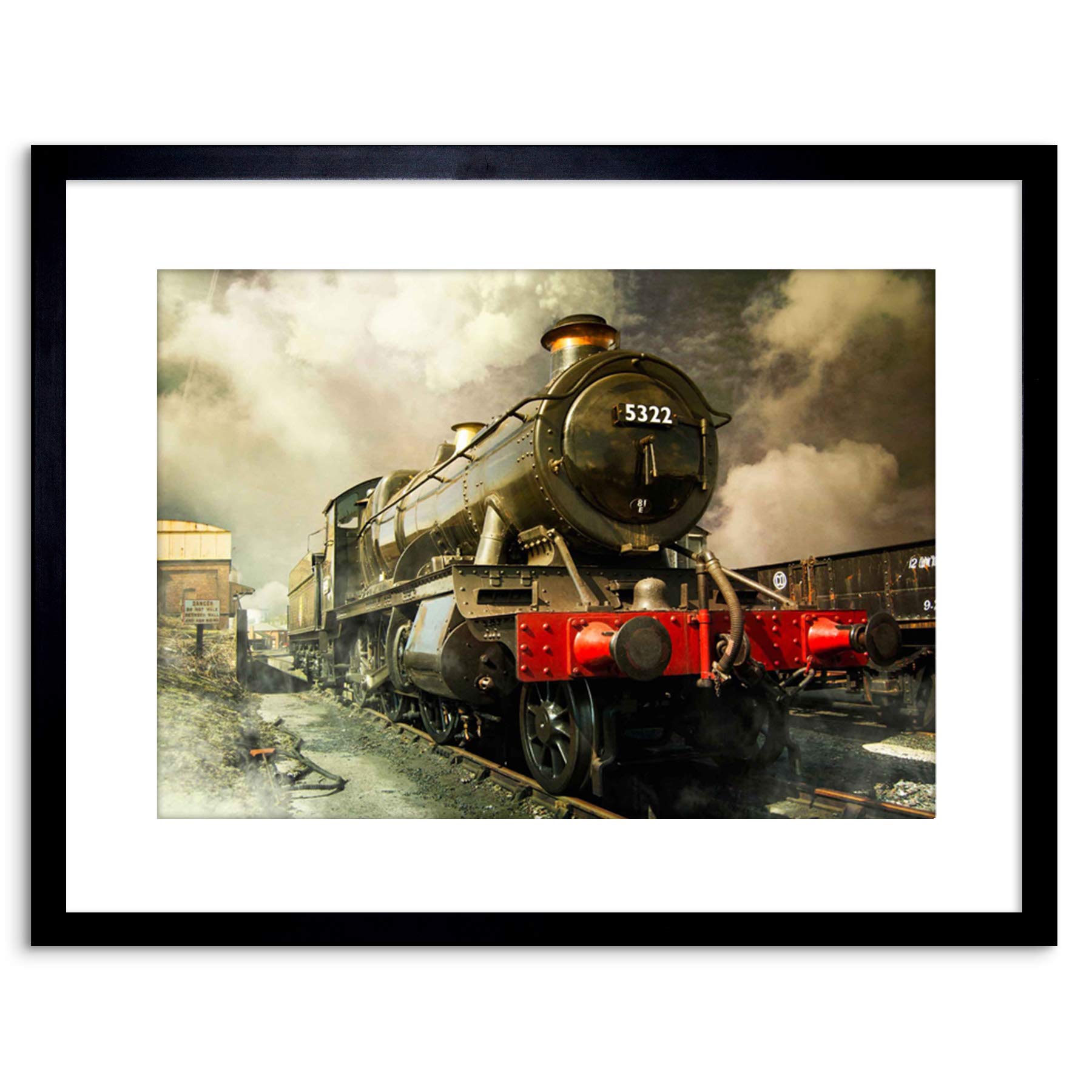 Wee Blue Coo Steam Train Vintage Colour Photo Framed Wall Art Print