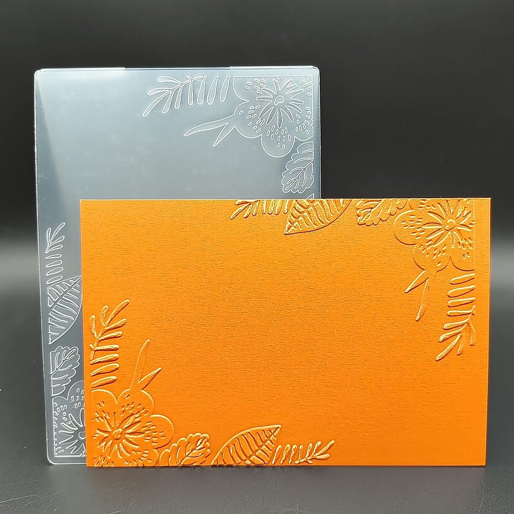 Plastic Embossing Folder A6 Size Flowers Frame Background Paper Crafts Plastic Textured Impressions for Card Making Scrapbooking