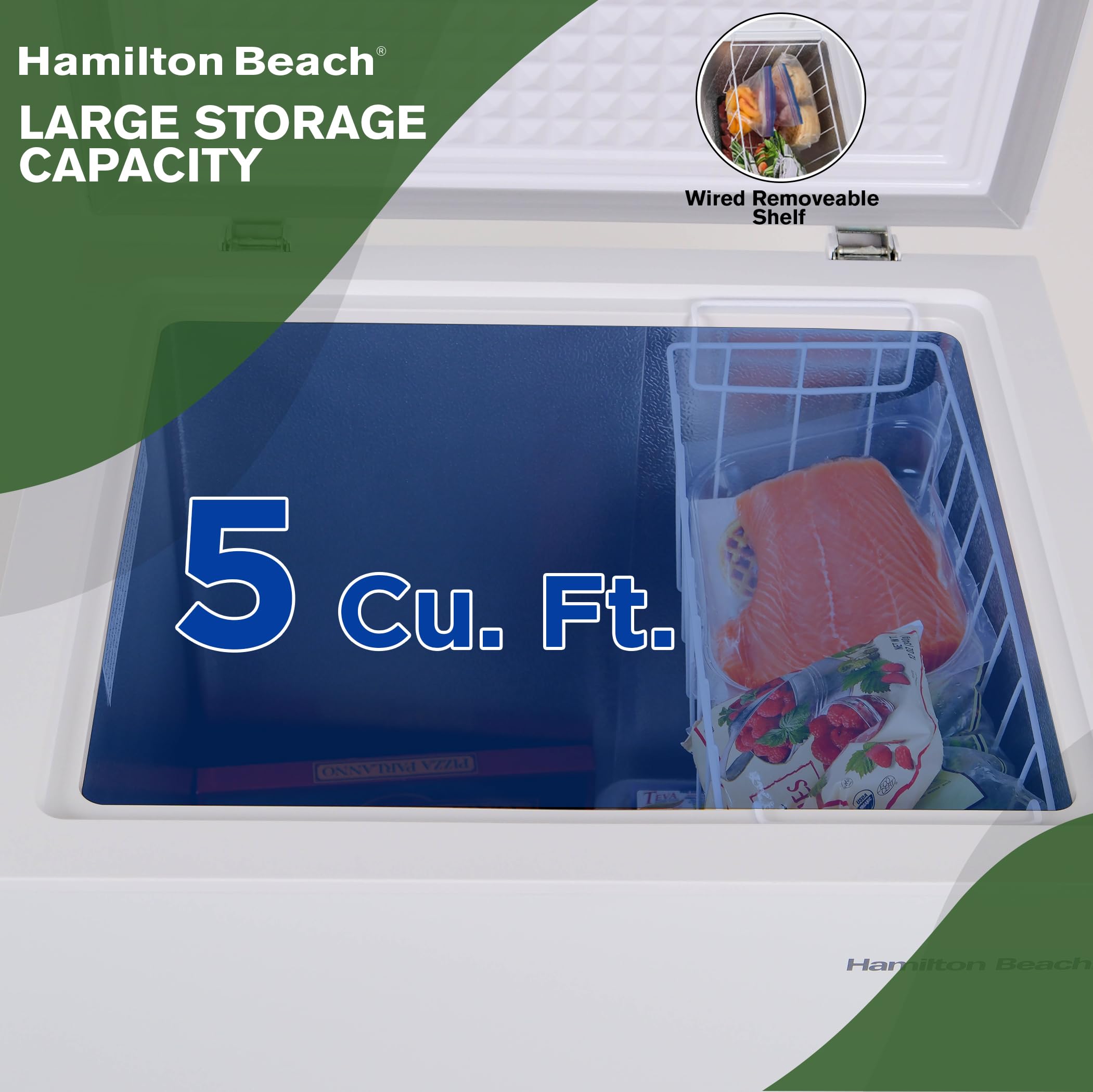 Hamilton Beach 5 Cu Ft Chest Freezer, White on Fridge.com - View 5