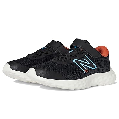 New Balance Kids 520v8 Bungee Lace (Little Kid) Kids Shoes Black/Team Sky Blue