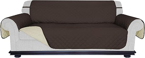 MapleAplus Funda de sofá reversible de 68 pulgadas, resistente al agua, para sofá de 3 cojines con varillas de espuma antideslizantes, protector de