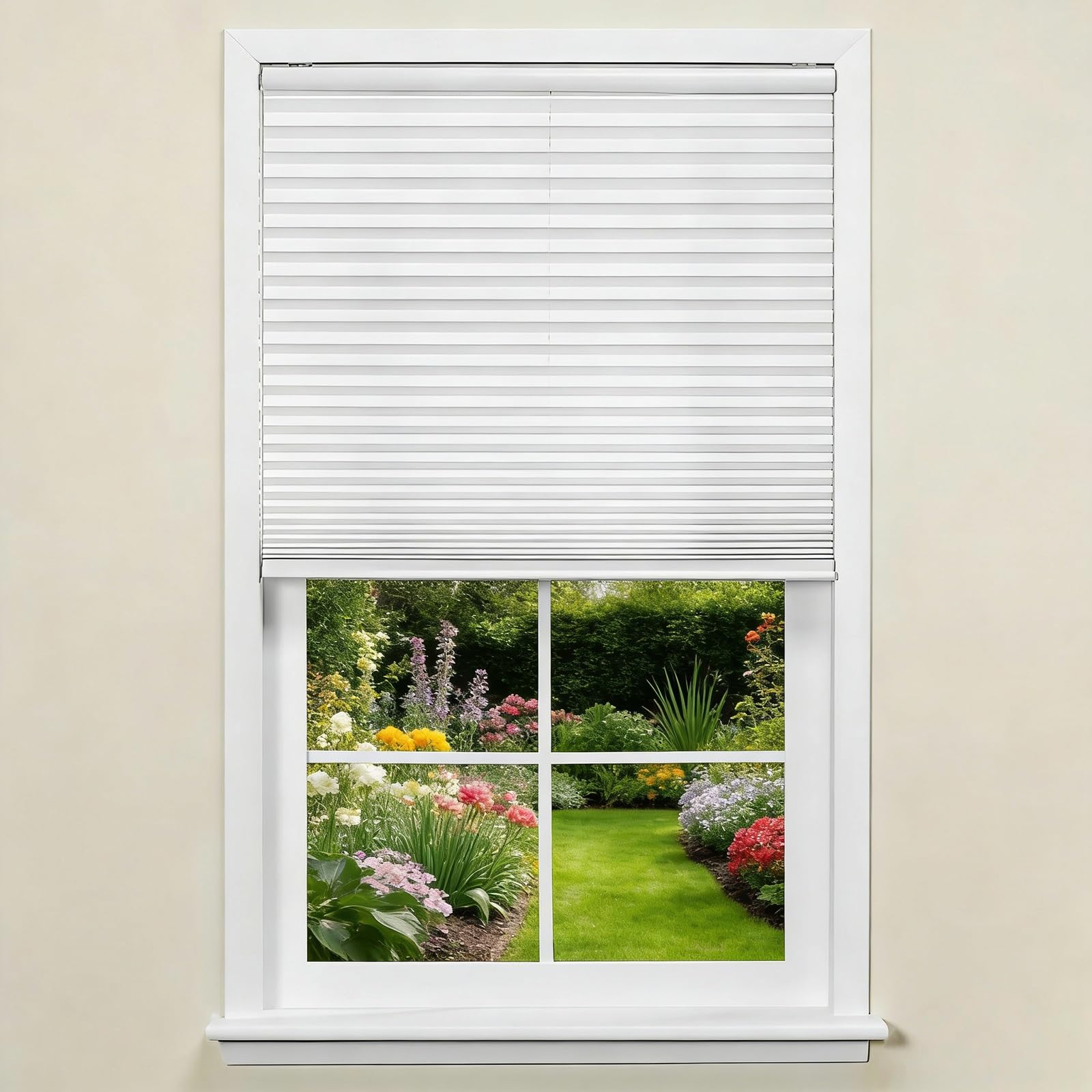Persiana Klemmfix blanca de 44 x 75 cm para ventanas y puertas sin taladro