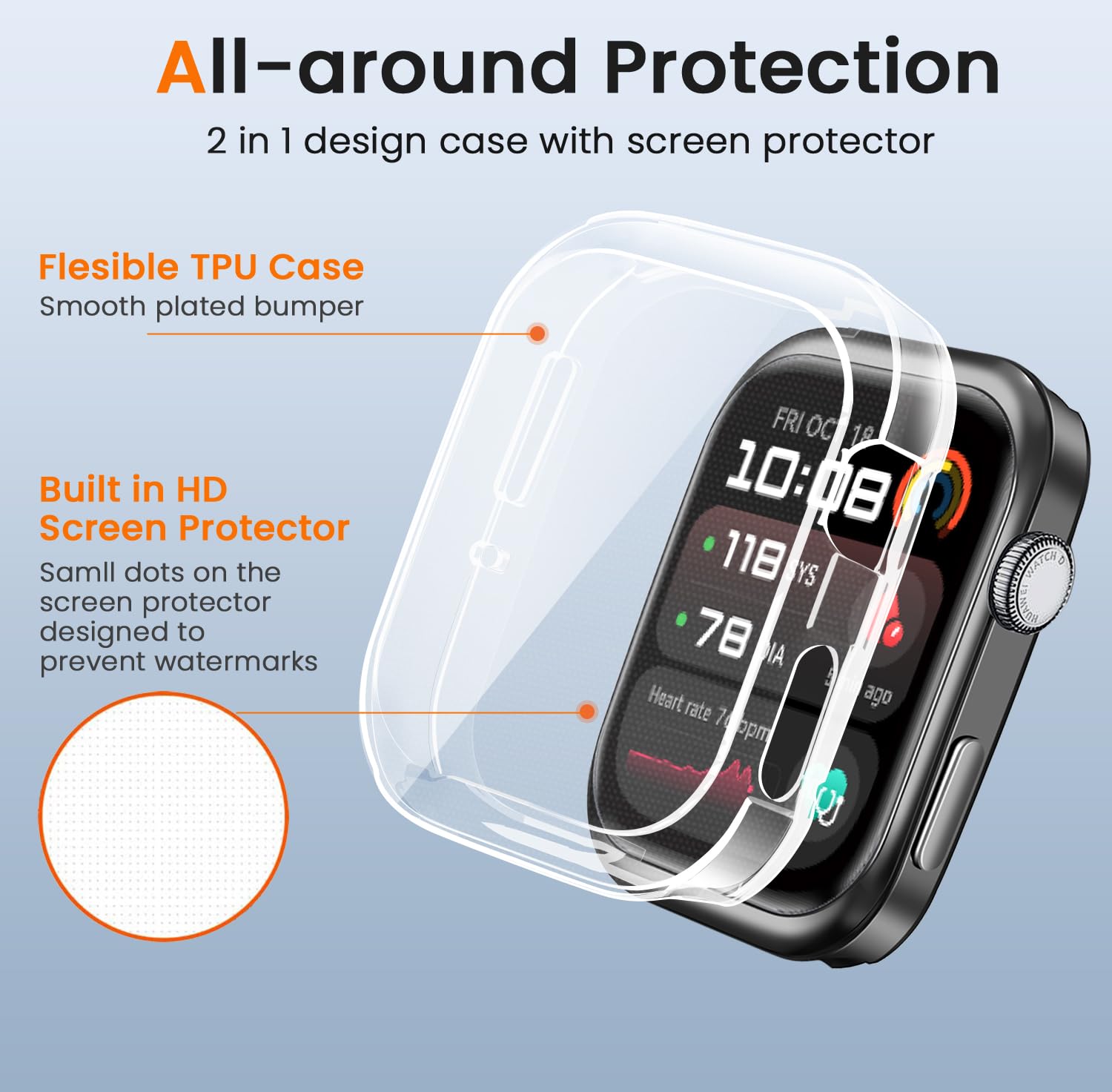 ivoler 3 sztuki etui z osłoną ekranu do Huawei Watch D2 (2024), pełne etui ochronne z miękkiego TPU cienkie, odporne na wstrząsy etui odporne na zarysowania (2 przezroczyste 1 czarne)