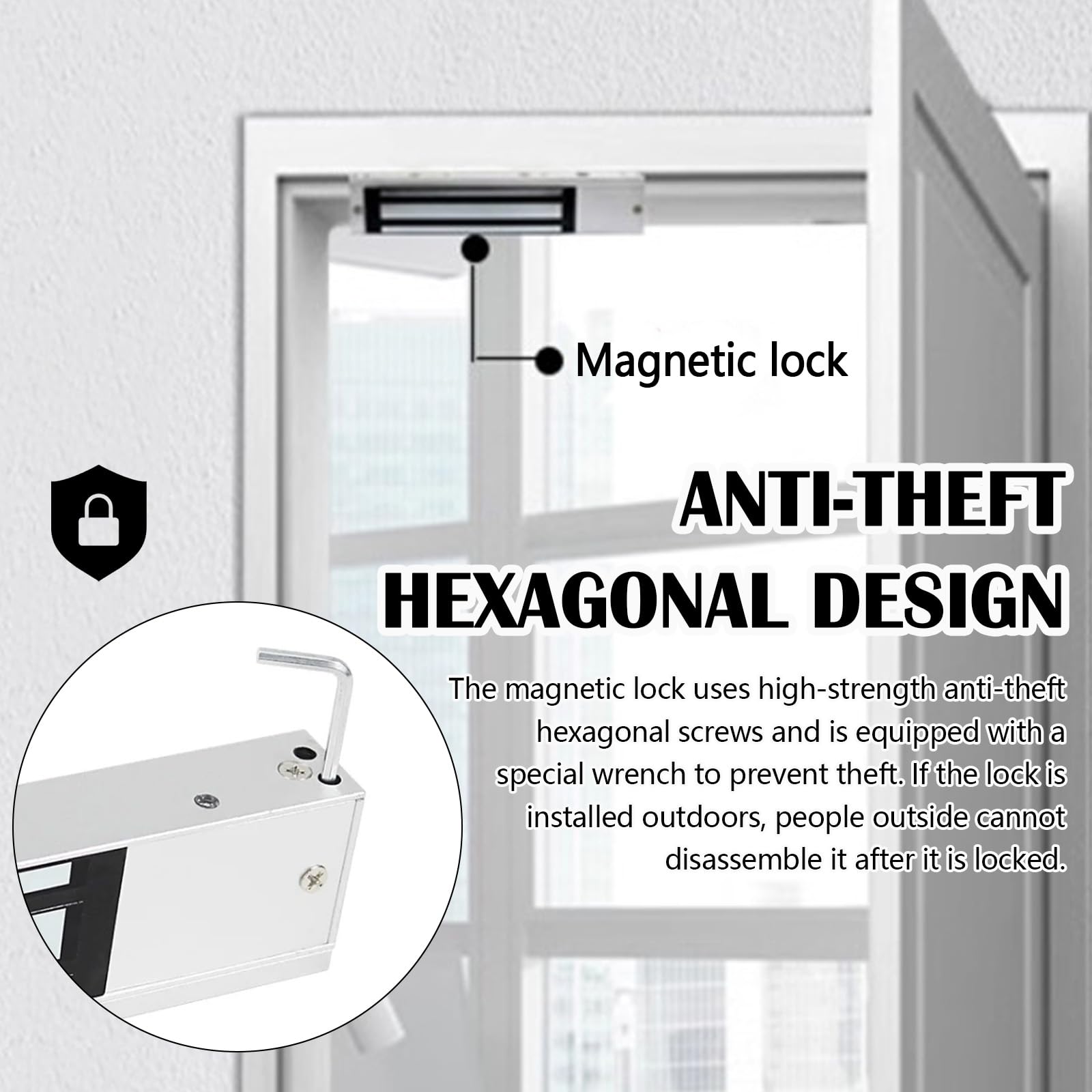 Dc 12v 280kg Cerradura MagnéTica EléCtrica Fuerza De RetencióN De 600 Libras, Para Sistema De Control De Acceso A Puerta Controlador De Host Entrada De Puerta Modo Nc Sistema De Seguridad En El Hogar