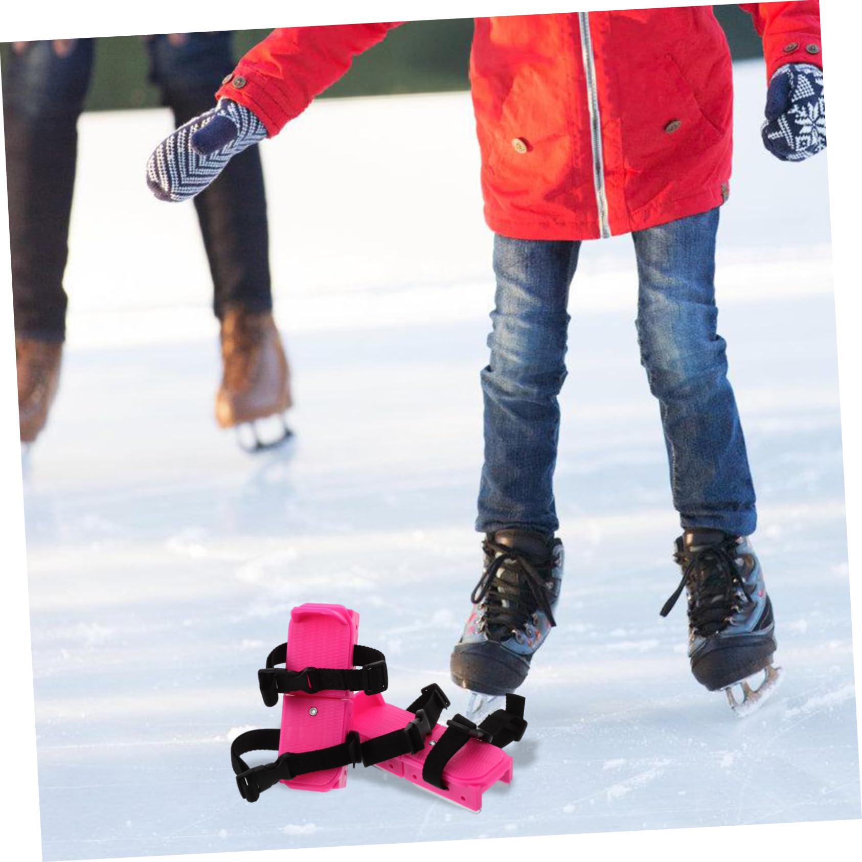 Abaodam Patines de Nieve Ajustables para Niños, 1 Par Rosa