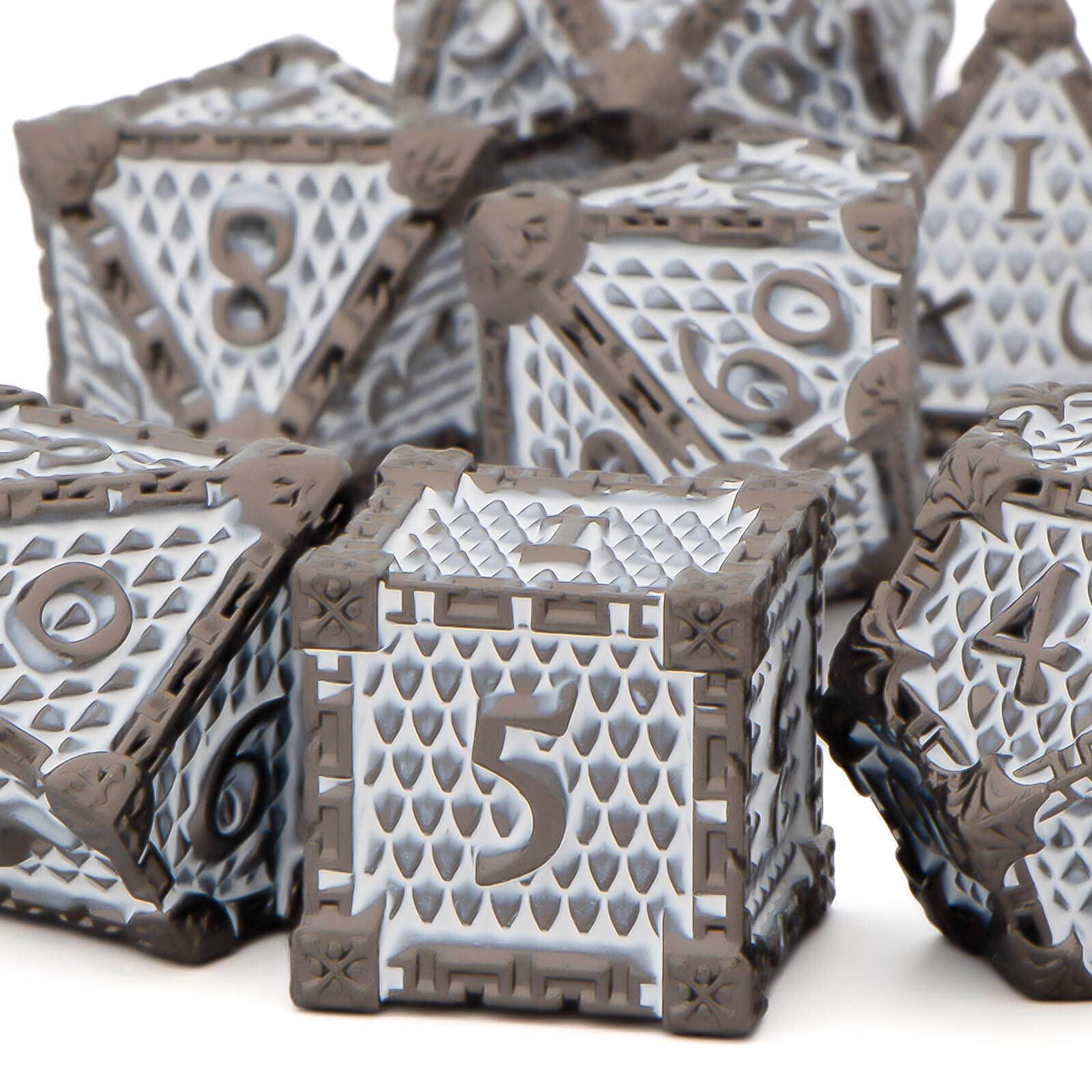 KERWELLSI D&D Dice Set, Metal Polyhedral RPG Dice - D20, D12, D10, D8, D6, D4