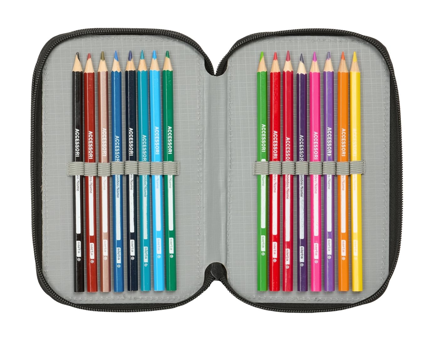 safta AVENGERS VENDETTA - Astuccio scuola con 37 utili inclusi, astuccio per bambini, ideale per bambini dai 5 ai 14 anni, comodo e versatile, qualità e resistenza, 12,5 x 5,5 x 19,5 cm, Nero, M,