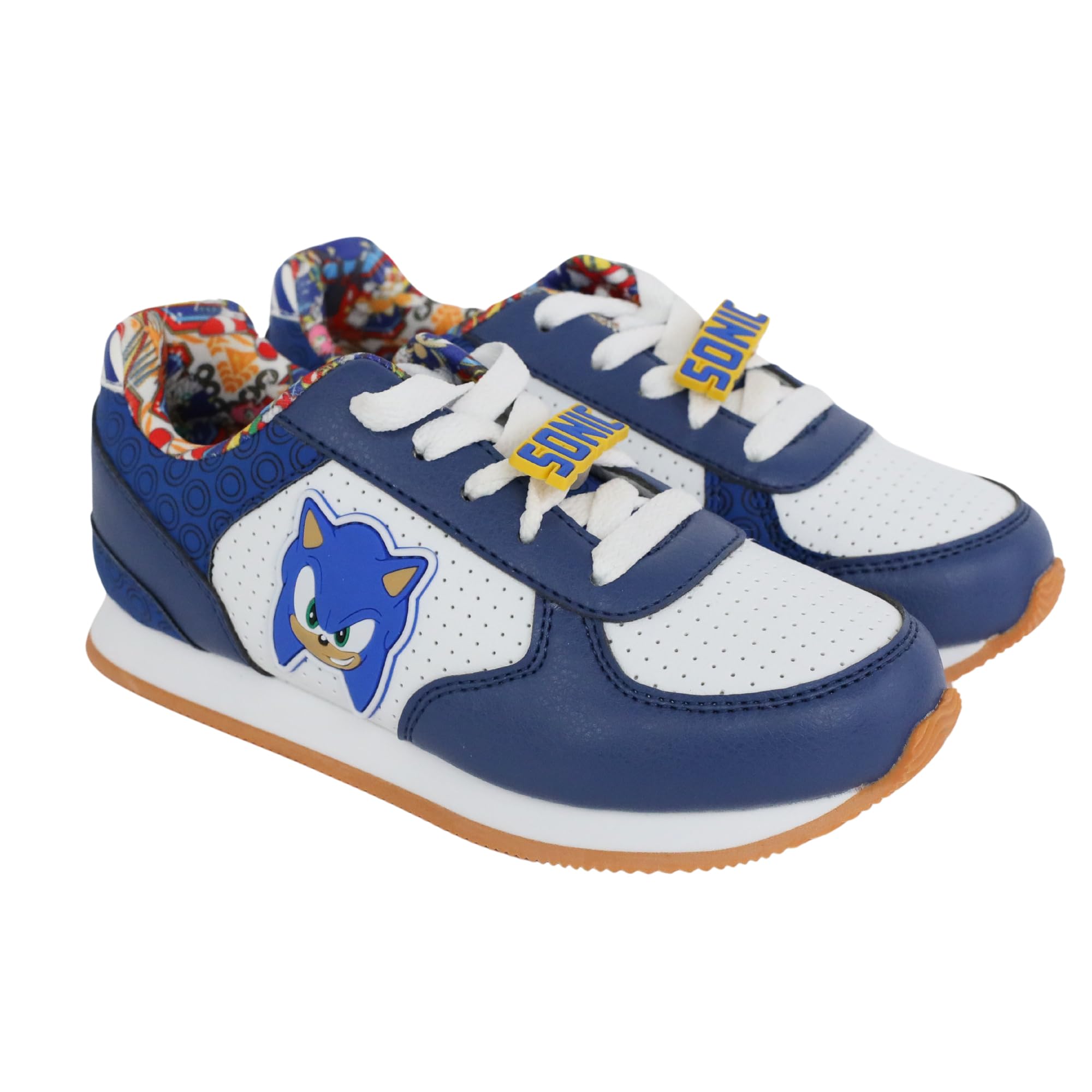 Sonic The Hedgehog Boys Running Sneakers Shoes Sizes 11-4 (White, US Footwear Size System, Big Kid, Numeric, Medium, 13)