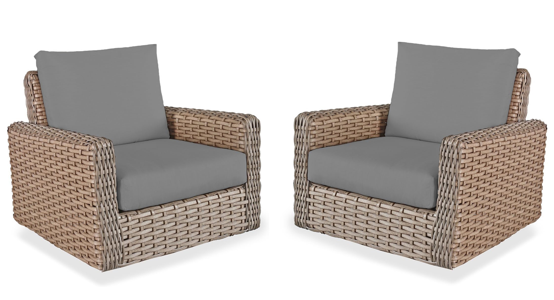 Sapphire Collection Outdoor Garden Rattan seat cushions Water Resistant Pad for Keter Allibert California Furniture Patio Chair Cushion Only Padding (4 Pc Gray 2 Seater) — image 1