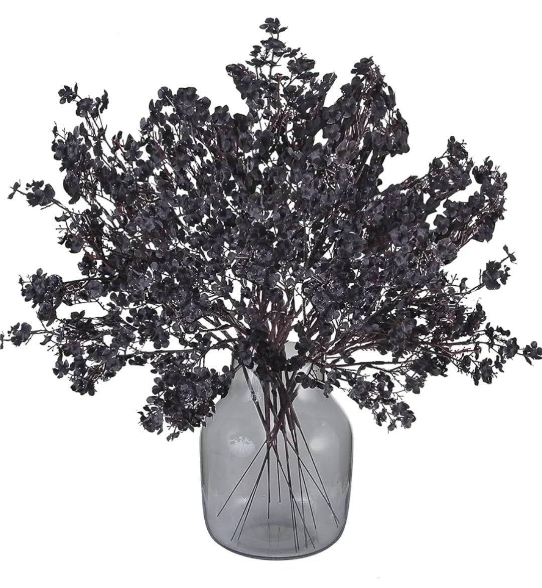 VRB DecTM 5 Pcs Artificial Baby's Breath Gypsophila Flower Sticks for Home Decoration | Faux Flowers for Vases | Decoration Items for Living Room|Home Decor|Diwali Decor|Chritmas (Black)