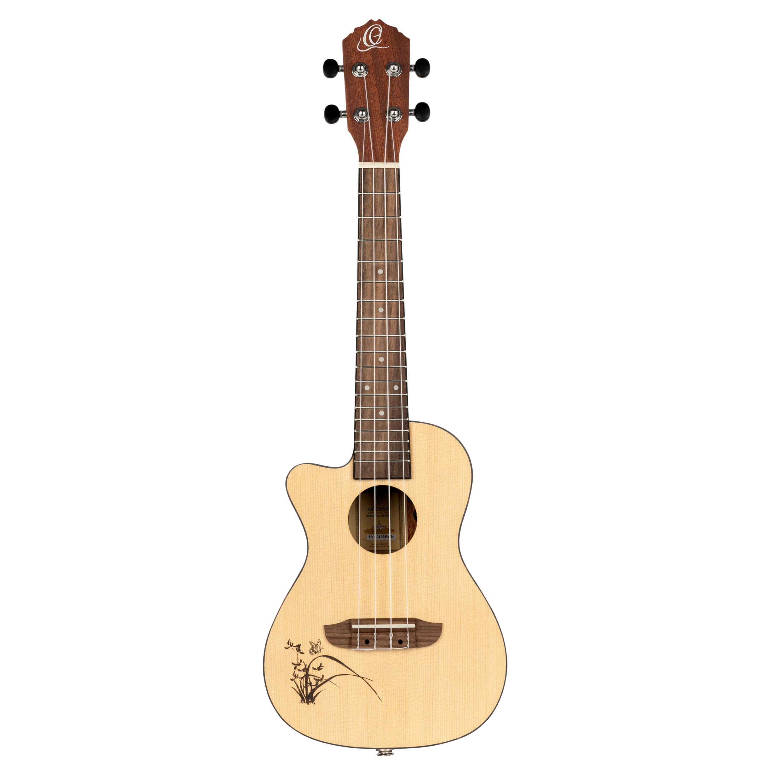 Ortega Guitars Konzert Ukulele Linkshänder – Elektro-Akustisch – Bonfire Series – Fichte, Sapele, Natur (RU5CE-L)