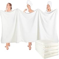 Vista 1 de Preboun 4 toallas de baño de vellón de gran tamaño, 40 x 80 pulgadas, toallas de baño extra grandes de microfibra coral terciopelo coral altamente