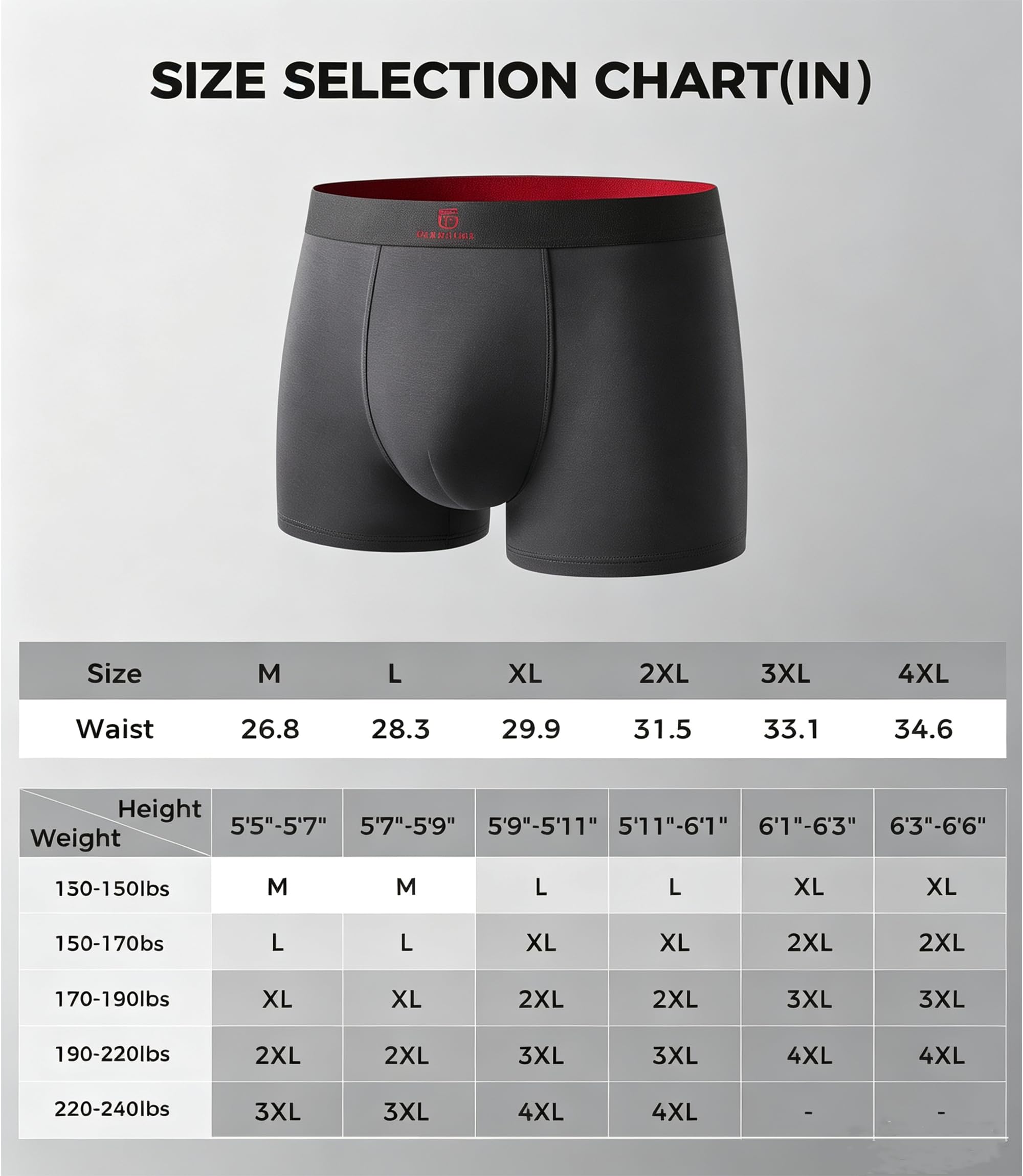GLESTORE Boxer Microfibra para Hombre Modal Cintura Elasticidad MT0604 Respirador Pack 4/5