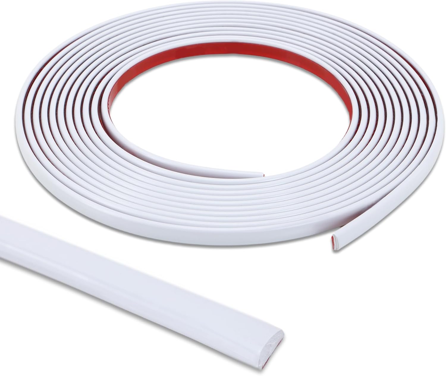 Lunghaa Peel and Stick Matte White Finish Molding Trim, 196.8" x 0.31" Flexible Decoration Strip for Wall, Tile Edge, Mirror, Cabinet, Furniture and DIY Home Decor