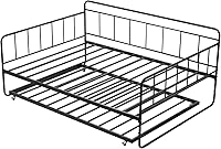 VEVOR Full Size Daybed with Trundle, Heavy Duty Metal Frame, 400 lbs Capacity, Easy Pull-Out Platform Bed Frame, Black