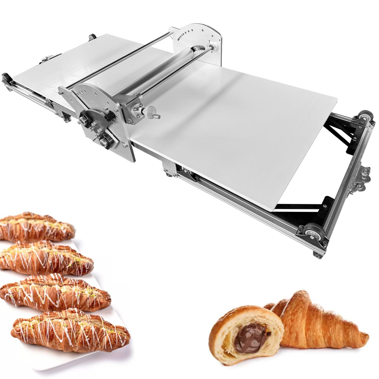 Ptatritious Multicolor Commercial Dough Sheeter Machine, Croissant Dough Laminator, Folding Dough Sheeter, Stainless Steel Dough Sheeter For Homemade Fudge Crust Pizza Dough