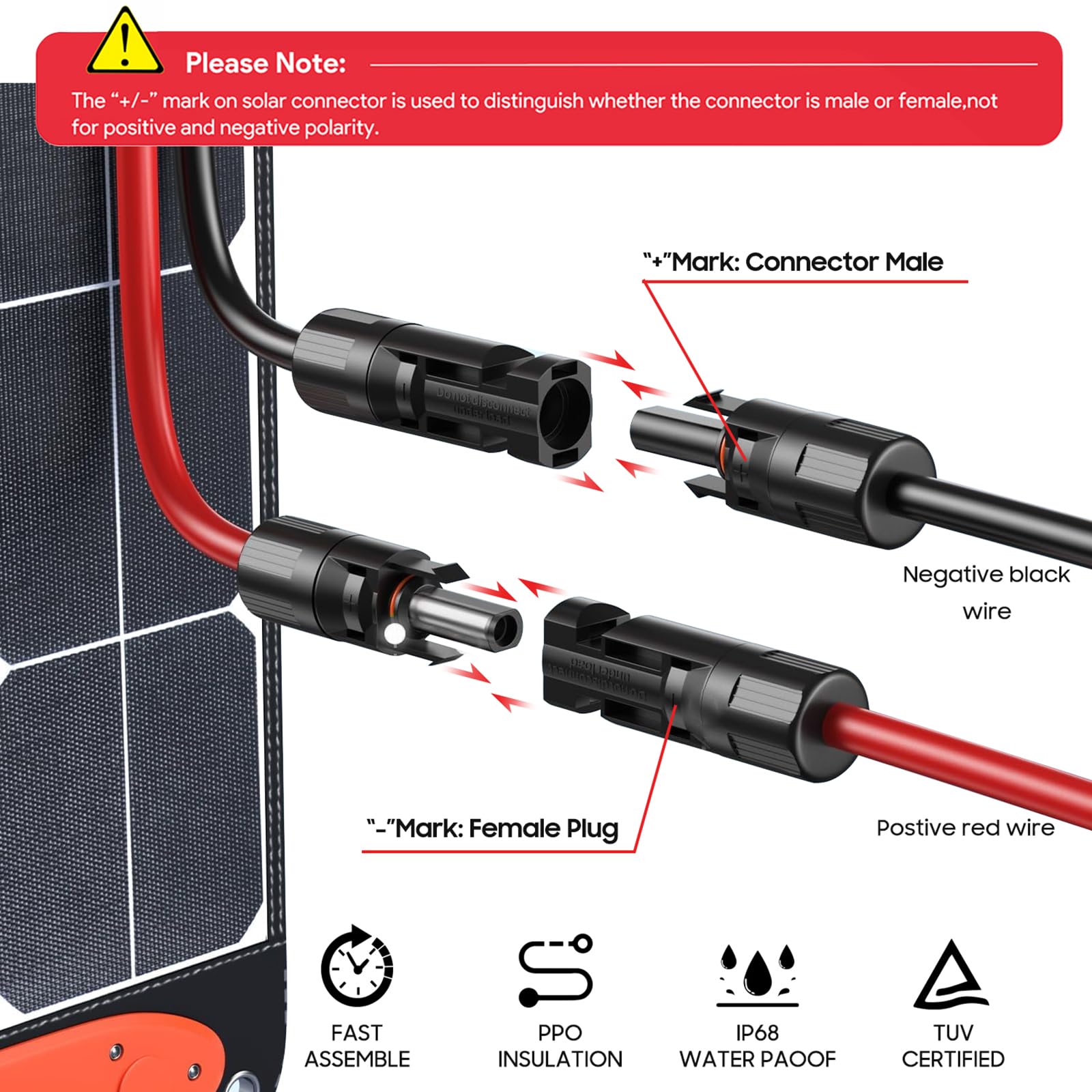 KFD Cable solar de 5 m con conector xt60i, cable de extensión XT60i, cable de carga solar para ancla Sólix F2000 C1000 C300 EcoFlow Delta/River 2 Bluetti portátil estación de alimentación 16 AWG