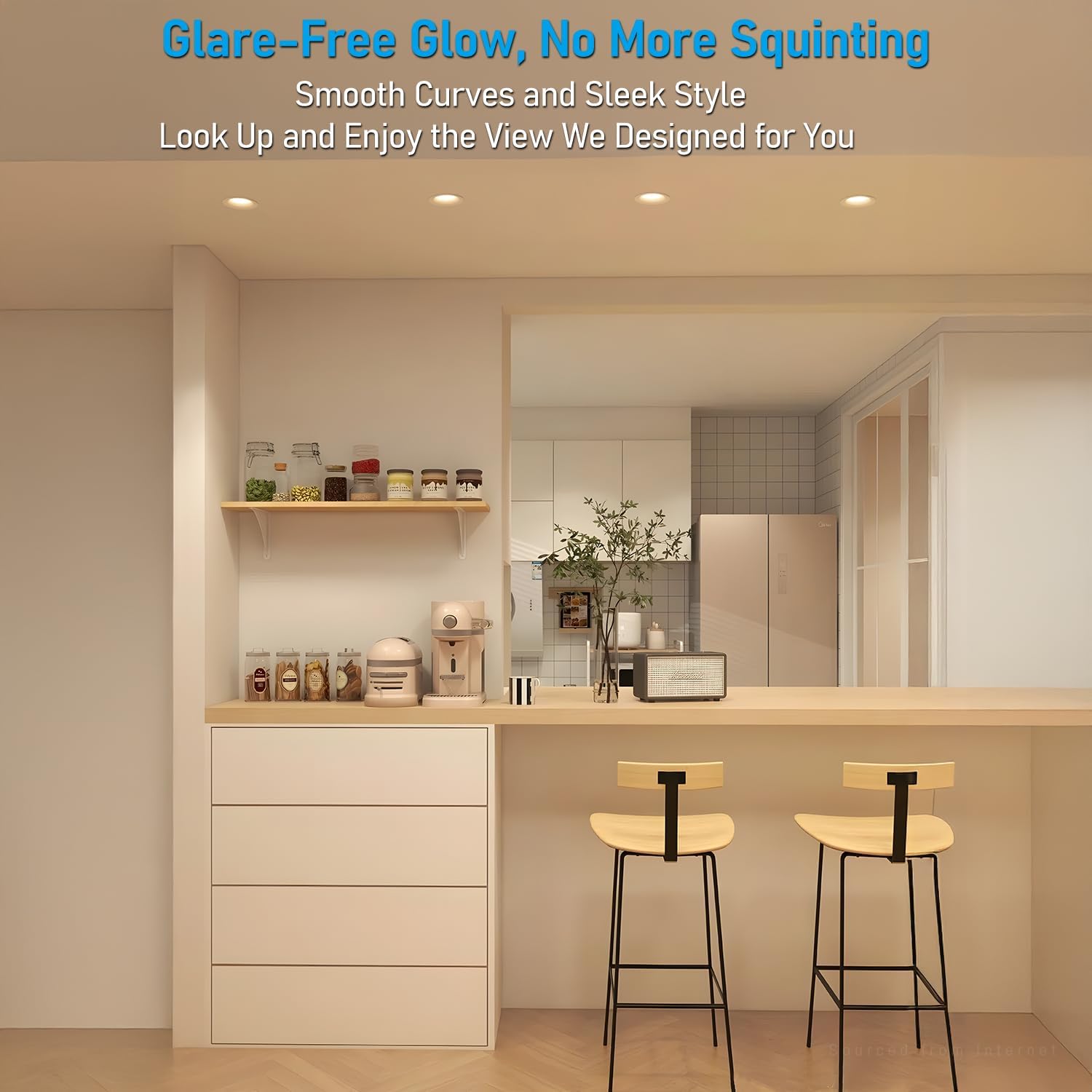 TORCHSTAR 5CCT Trimless 3 Inch LED Recessed Light, 12W 3 Inch Canless Dimmable LED Downlights with Junction Box, Curve Recessed Downlight, 2700K/3000K/4000K/4500K/6500K Selectable, CRI 90, Pack of 2