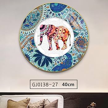 インド風装飾象 フレーム付き インド絵画 11x12インチ インド風装飾象 インド風装飾象 フレーム付き インド絵画 11x12インチ インド風装飾象