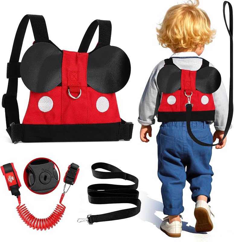 Correa para caminar para niños pequeños, arnés de seguridad con correa para niños | Correas para niños 3 en 1 para niños pequeños, muñequera reflectante antipérdida con cerradura de llave para viajes y actividades al aire libre