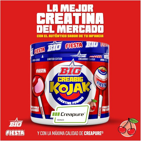 BIG - Creatina Creapure ® - Creatina Monohidratada Creapure en Polvo, Rendimiento Físico y Recuperación - Materia Prima Premium - Monohidrato de Creatina de Rápida Absorción, Vegana (250g, Kojak) - 2