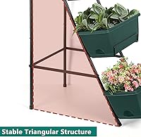 Vista 8 de OYEAL Cama de jardín elevada de 4 niveles, jardineras verticales para interior y exterior, caja de plantación elevada con patas, jardinera elevada