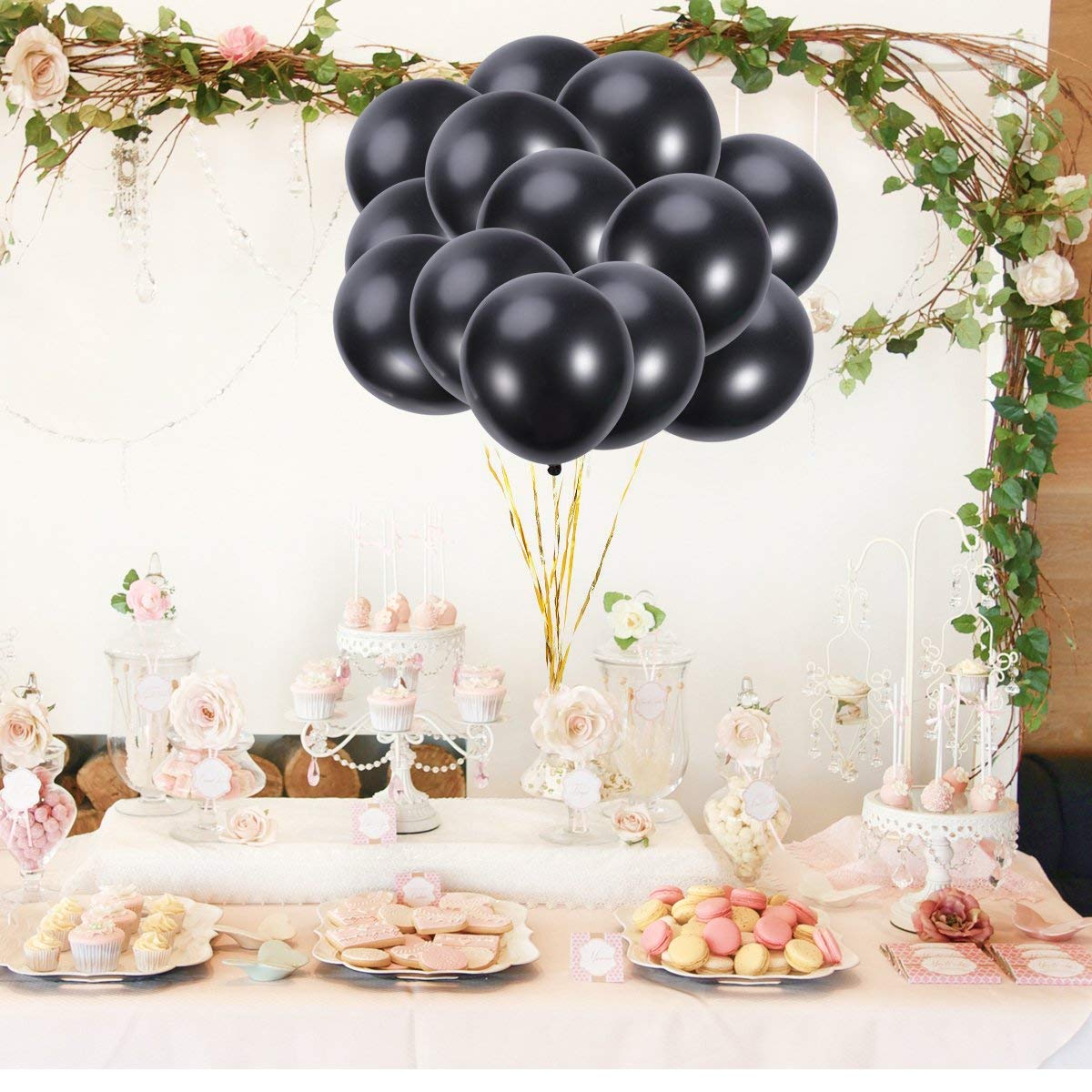 Balloonistics 10 Inch HD Metallic Shiny Balloons for Birthday Decoration, Decoration for Weddings, Engagement, Baby Shower, 1st Birthday, Anniversary, Birthday Party (Pack of 50) (Black) - Image 6 thumbnail
