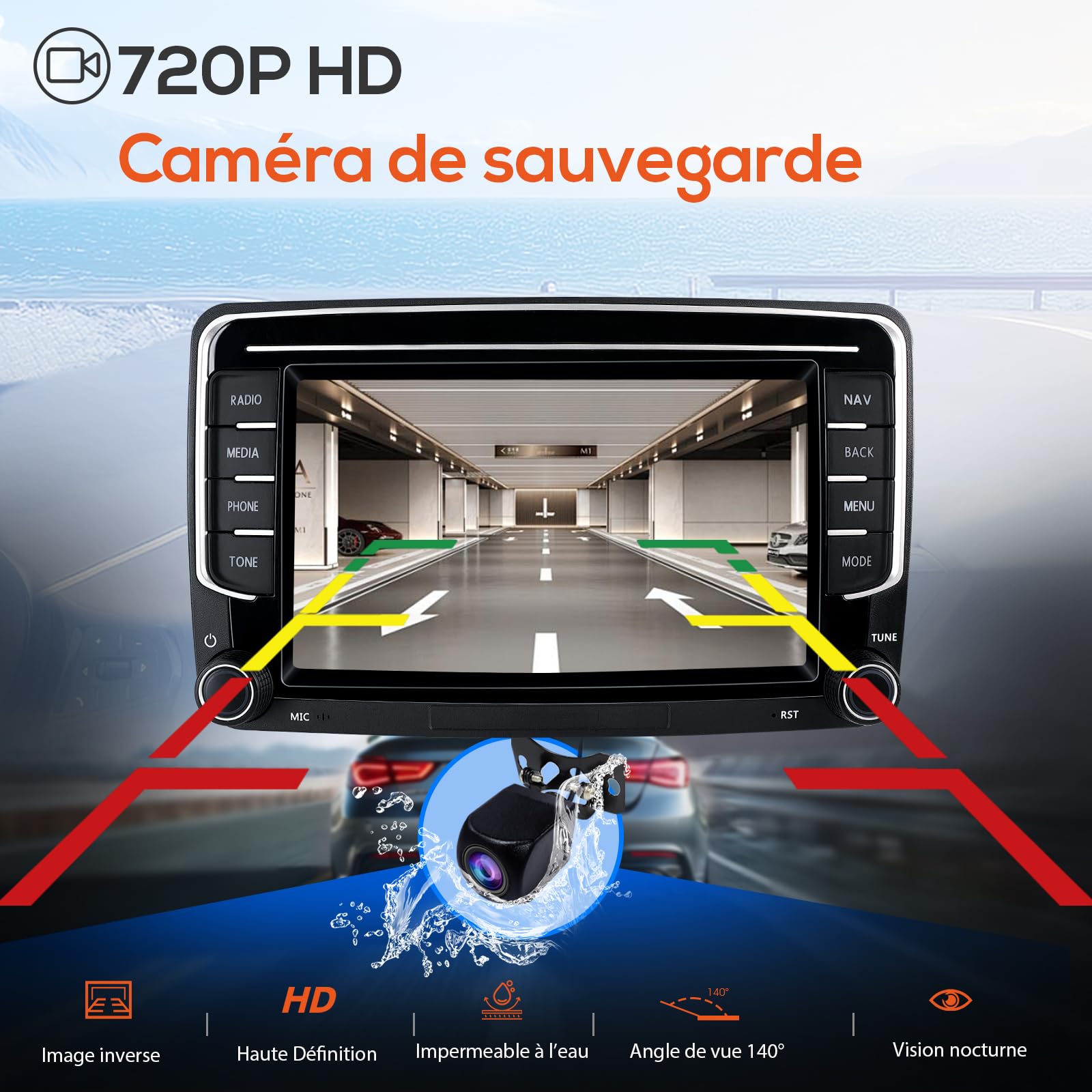 Haudio 2 Din Autoradio avec Apple CarPlay et Android Auto Sans Fil, Écran de Voiture 7 Pouces avec Canbus,Bluetooth,Mirror Link, FM/AM/RDS/SWC Autostereo pour VW Golf 6, Passat,Polo,Tiguan,Jetta&Skoda