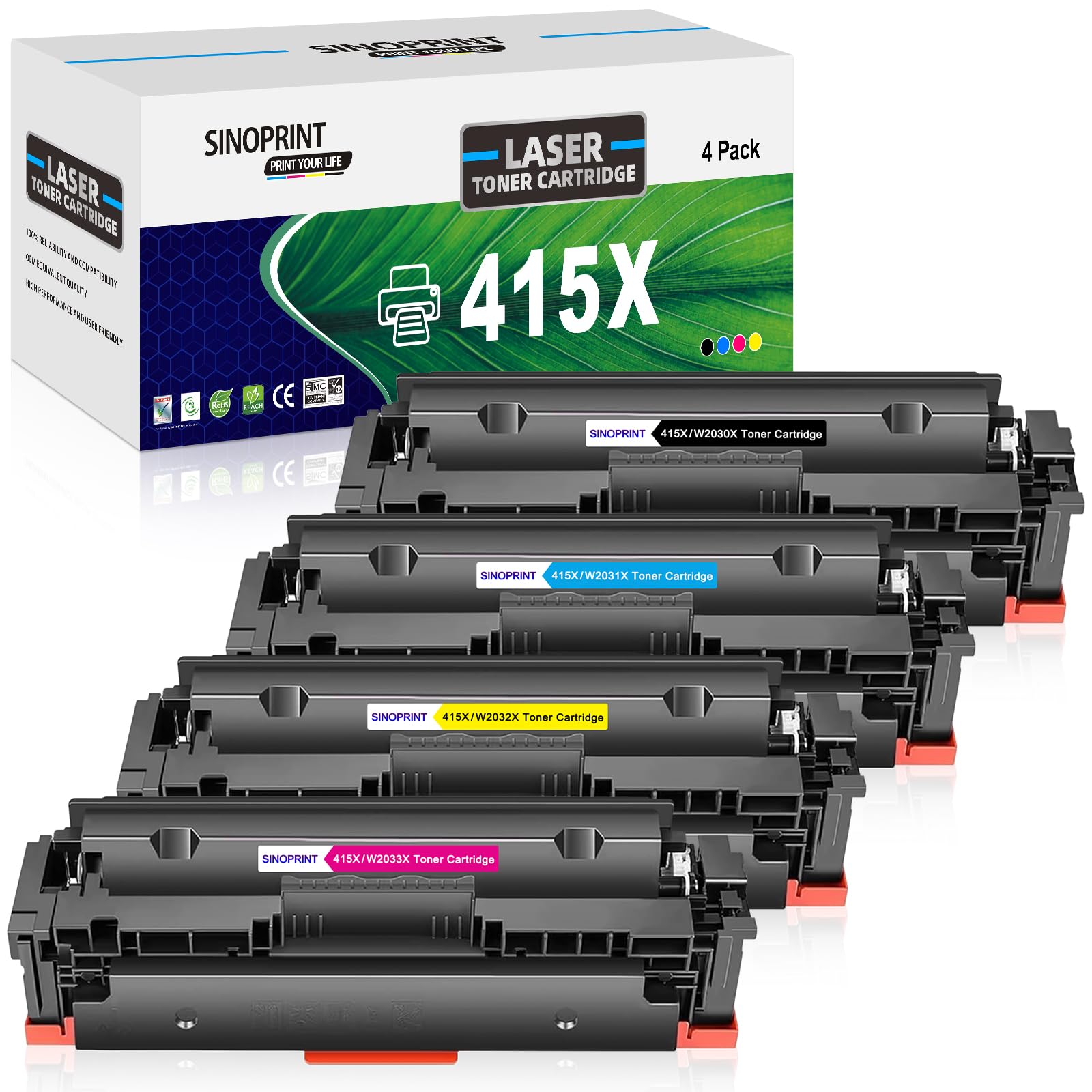 Kompatibel HP Color LaserJet Pro MFP M479fdw Toner Set - HP 415A/415X
