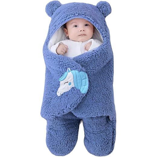 Baby Blankets Wearable Hooded Swaddle 0-6 Months