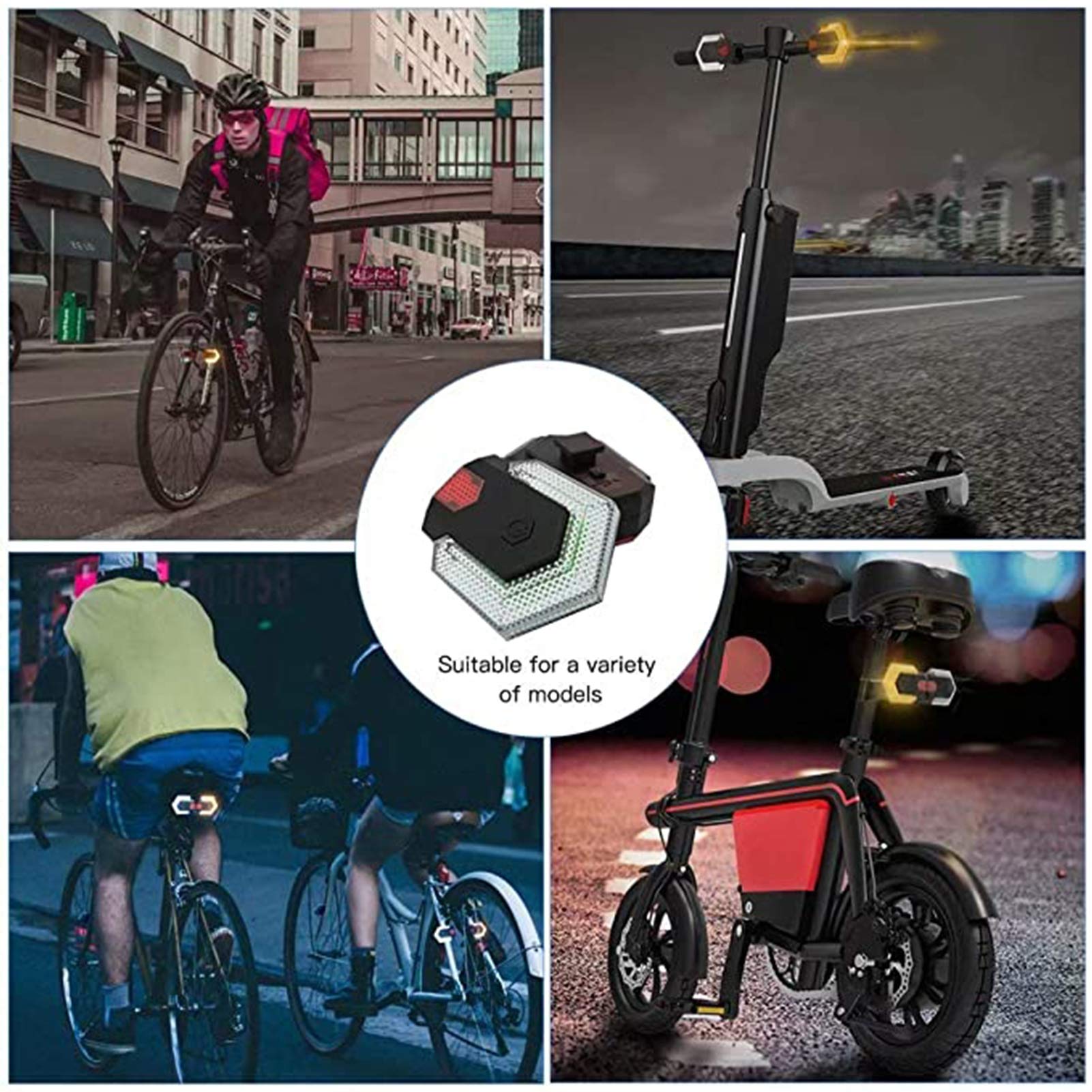 Luce Posteriore per Bici LED USB Ricaricabile Impermeabile Luce Posteriore per Bici con indicatori di direzione indicatori Anteriori e Posteriori per Bicicletta Intelligenti con Telecomando Wireless