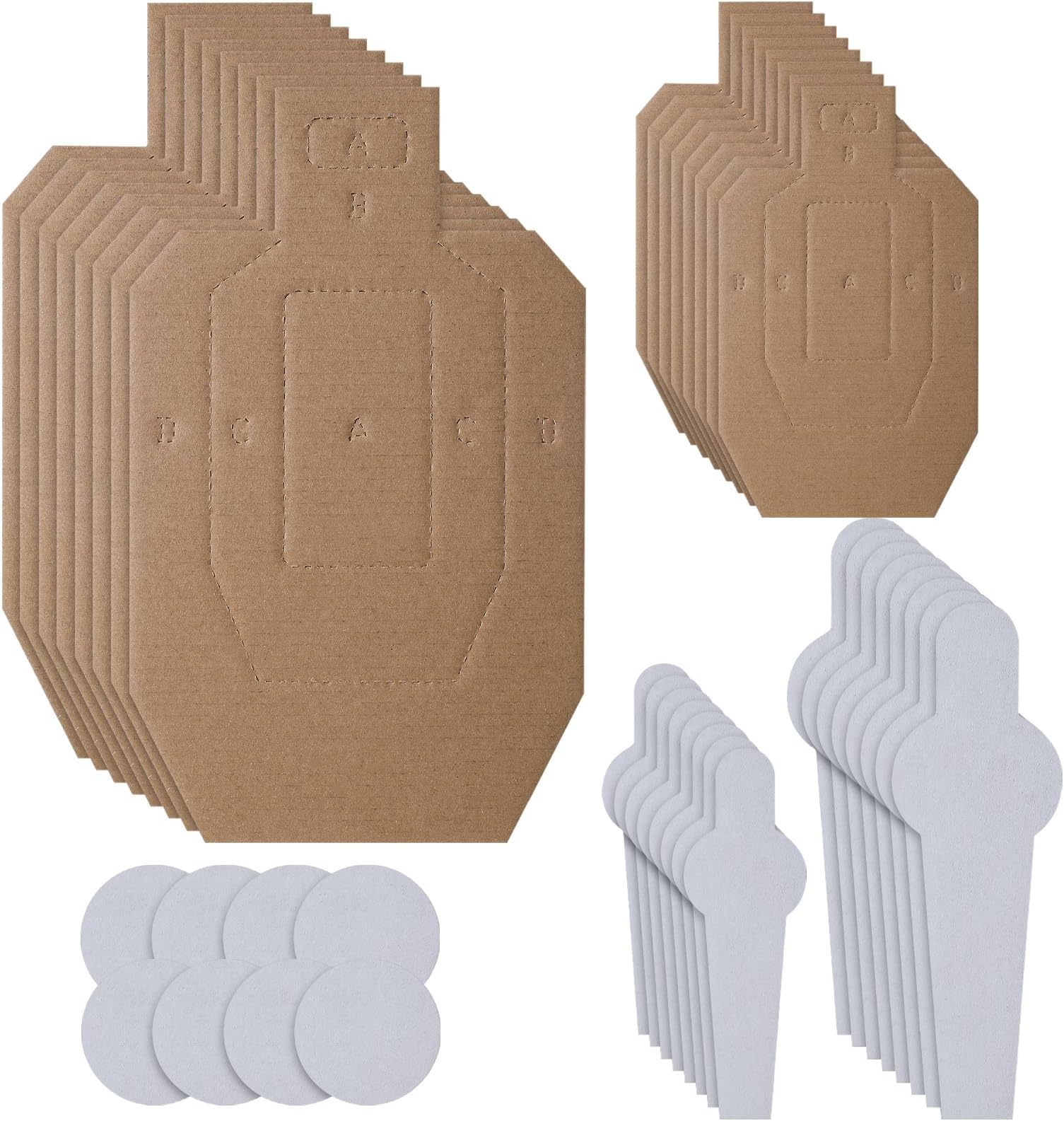8 Set 40 Pcs Dry Fire Targets in Reduced Scale Cardboard Targets for Shooting Silhouette Competition Torso Range Shooting Practice Tactical