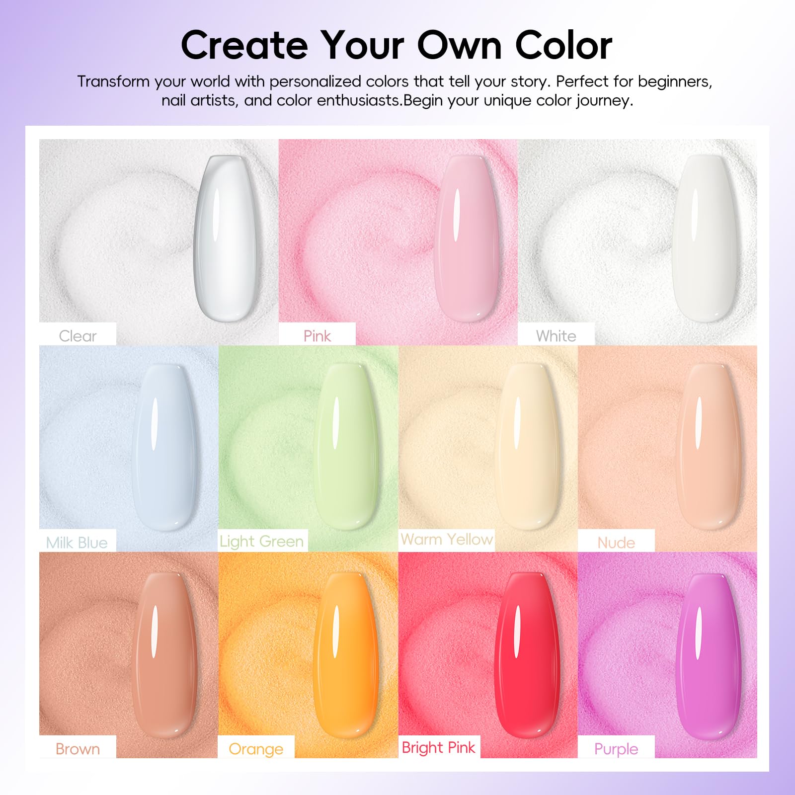 PEACECOLOR Kit Ongle Acrylique Complet En Gel Avec Ponceuse Pour Ongles, 11 Couleurs Poudre Acrylique, 3 Couleurs de Vernis à Ongles Gel et Outils Nail Art Pour Salon à Domicile