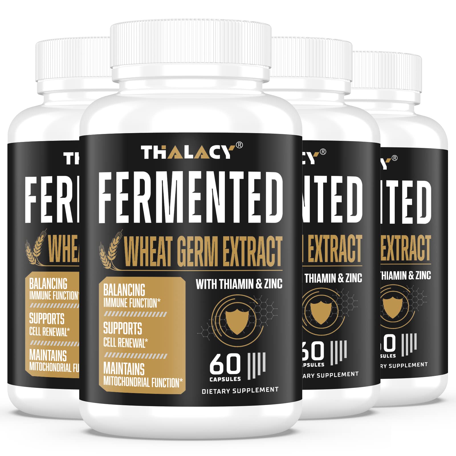 Spermidine Supplements 13mg - 1300mg Wheat Germ Extract Capsules Potent Formula with Higher Spermidine Content and Zinc for Healthy Aging, Daily Immune System and Cell Renewal (4 Pack)