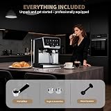Macchina Per Caffè Espresso 20 Bar Per Casa Con Doppia Caldaia, Schiumatore Automatico & Autopulizia, 1450W, Serbatoio Acqua 2L e Latte 500ml, 6 Programmi + Modalità Manuale Per Cappuccino Latte - 7