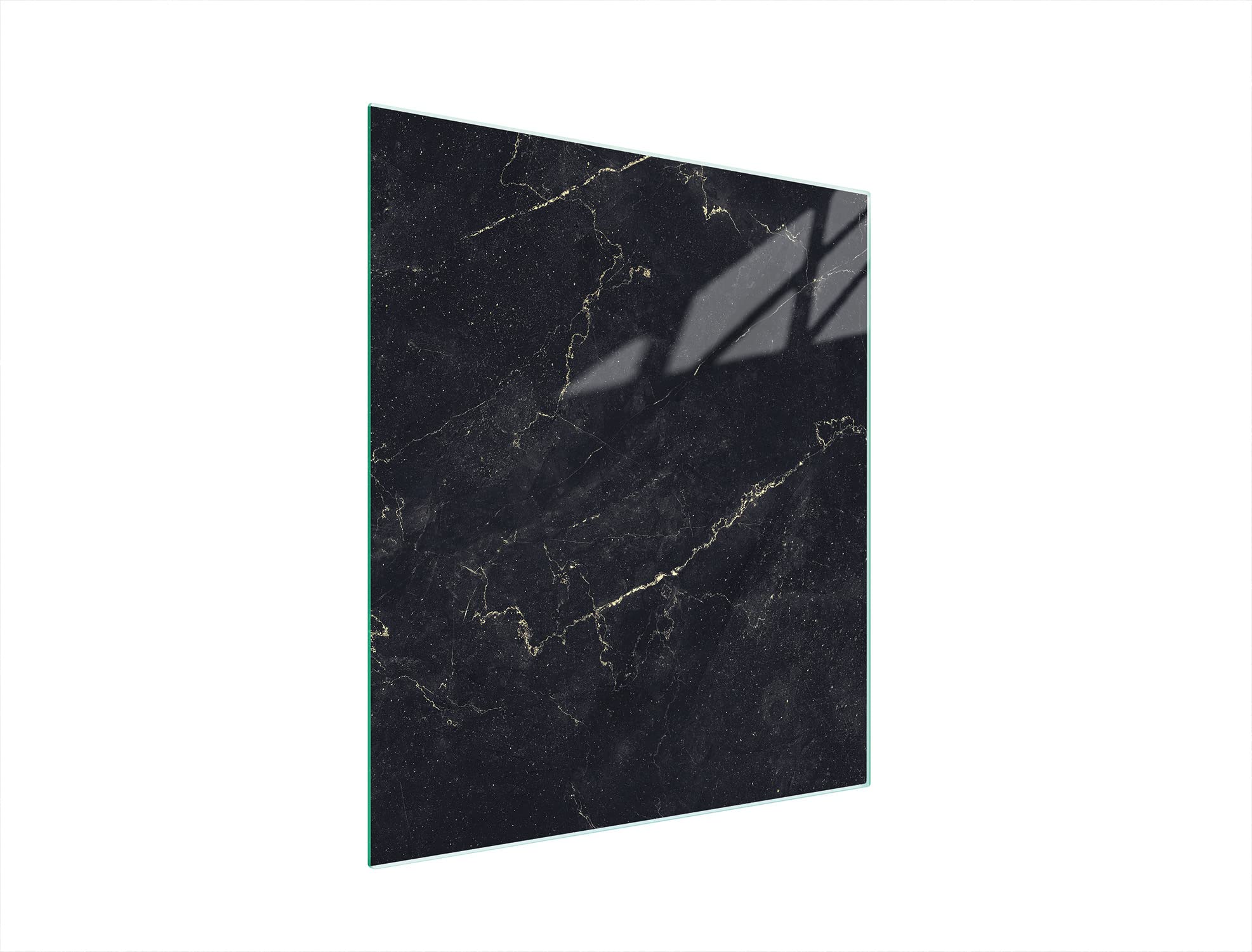Herdabdeckplatte Einteilig 45x52 cm Ceranfeld Abdeckung Glas Spritzschutz Abdeckplatte Glasplatte Herd Ceranfeldabdeckung Deko Gehärtetes Glas 4 mm Marmor Schwarz