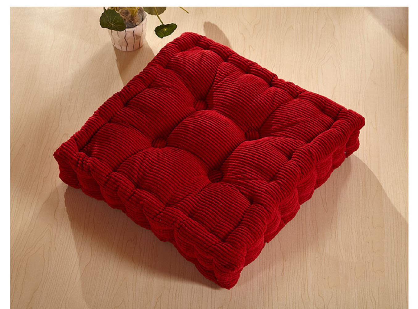 Coussin de sol en peluche rouge 50x50 cm pour chaise et jardin