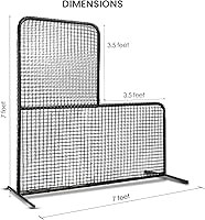 Vista 4 de L Screen Baseball Screen Pitching Screen for Batting Cage Pitcher Protection 7x7 ft Protector Net Includes Portable Carry Bag