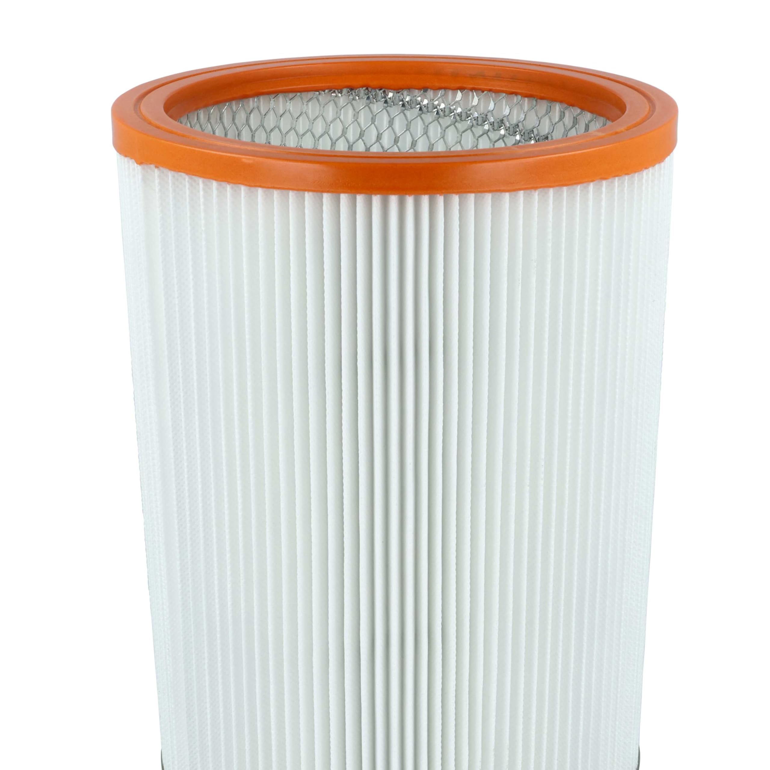 vhbw 5x Faltenfilter kompatibel mit Nilfisk-Alto Turbo M2 | D2, M2 S-FA, M2 L, D R 637, D/X-B1, D-B1 Staubsauger - Patronenfilter Orange Weiß