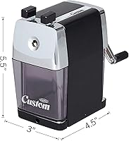 Vista 2 de CARL CC-2000 (RED) Sacapuntas resistente – Manivela manual totalmente metálica para aula, hogar y arte – Puntos afilados de precisión, resistente a