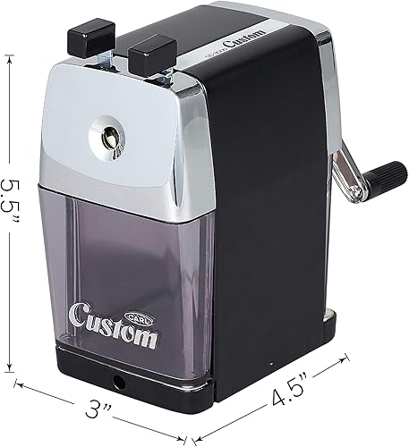 Miniatura 2 de CARL CC-2000 (RED) Sacapuntas resistente  Manivela manual totalmente metálica para aula, hogar y arte  Puntos afilados de precisión, resistente a