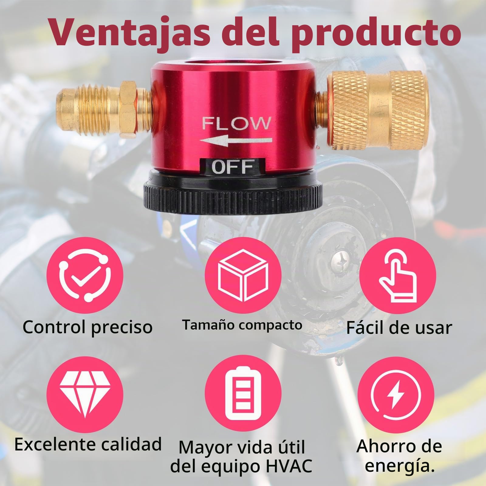 Herramienta Purga Nitrógeno Latón para HVAC, Adaptador Regulador Flujo Soldadura Nitrógeno 3 Modos con Conexión Aflare 1/4" Equipo Esencial para Soldadura y Mantenimiento HVAC