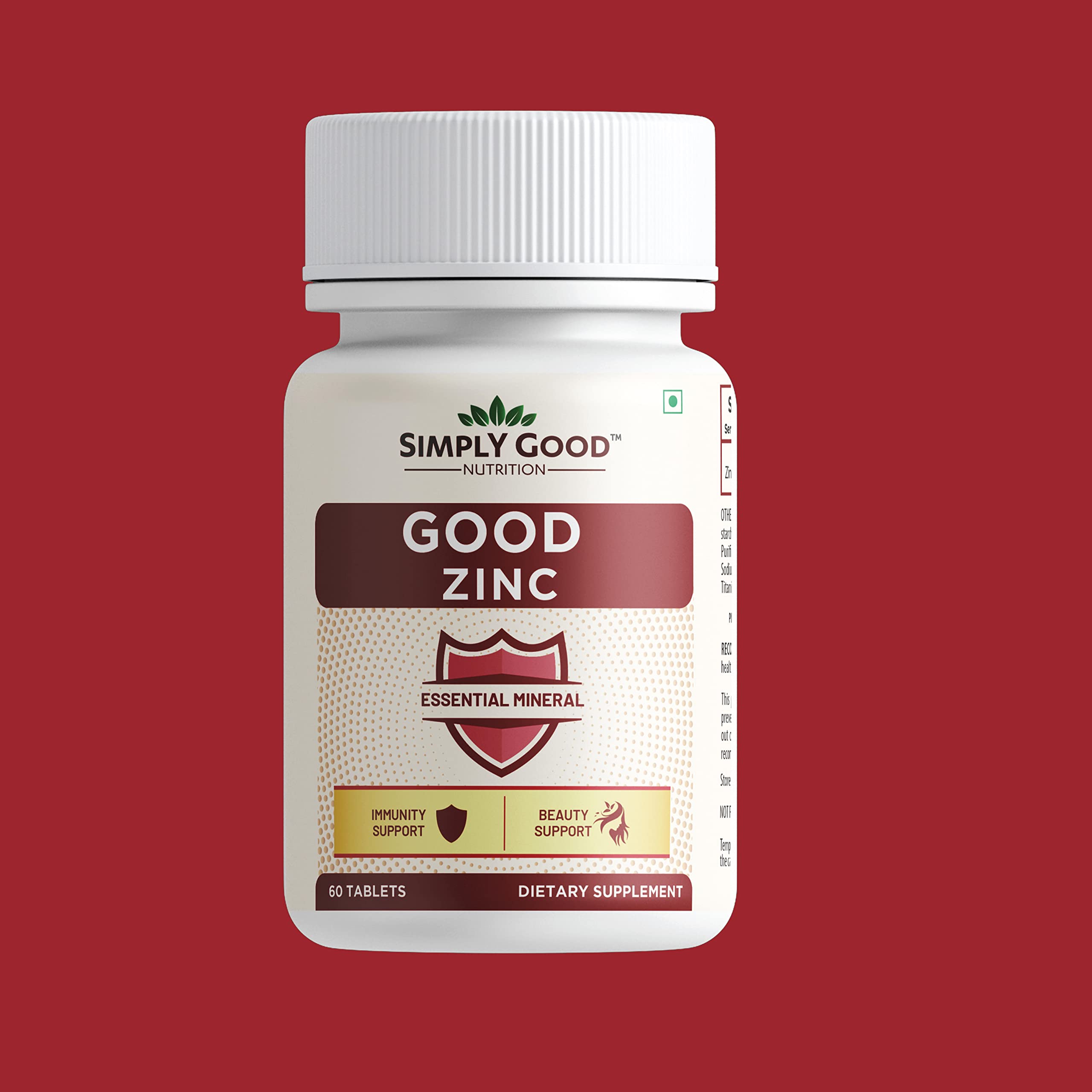 SIMPLYGOOD NUTRITION GOOD ZINC 60 TABLETS
